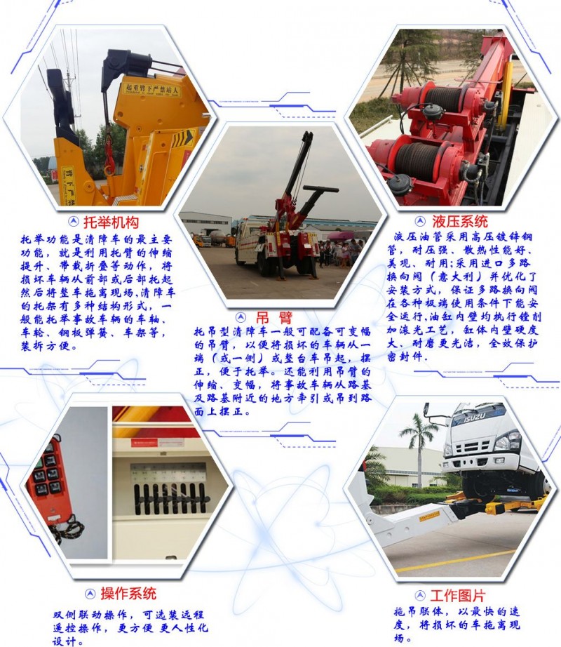 豪沃后八輪清障車(chē)拖吊聯(lián)體(一拖一)清障車(chē)
